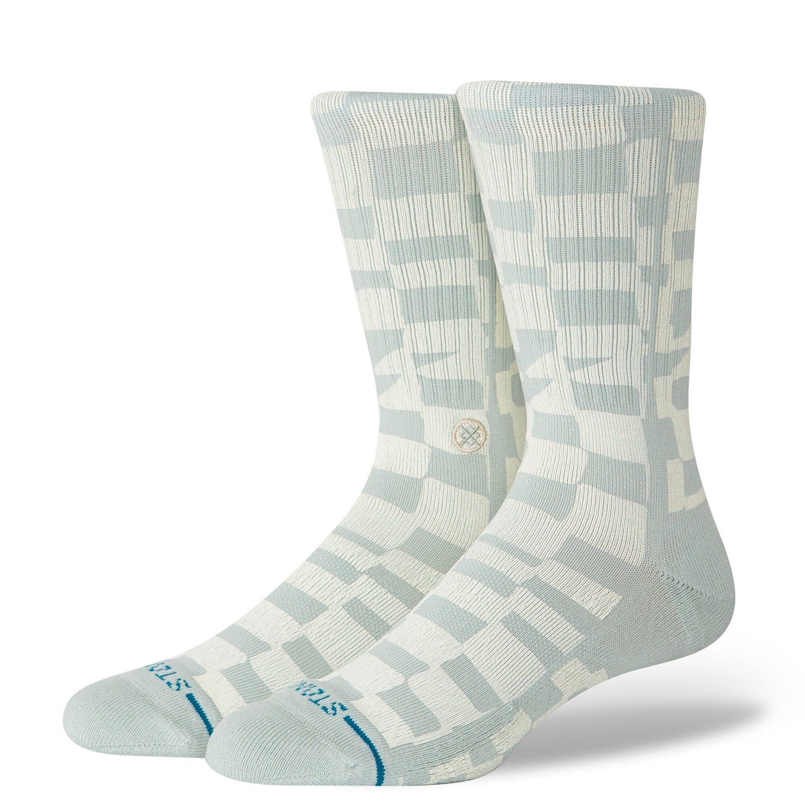 Stance Wave Check Crew Sock Pale Blue Socks Stance 