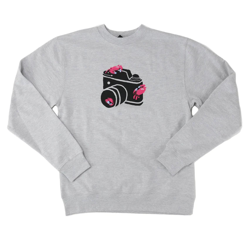 The Quiet Life Camera Crabs Crewneck Athletic Heather tees The Quiet Life 