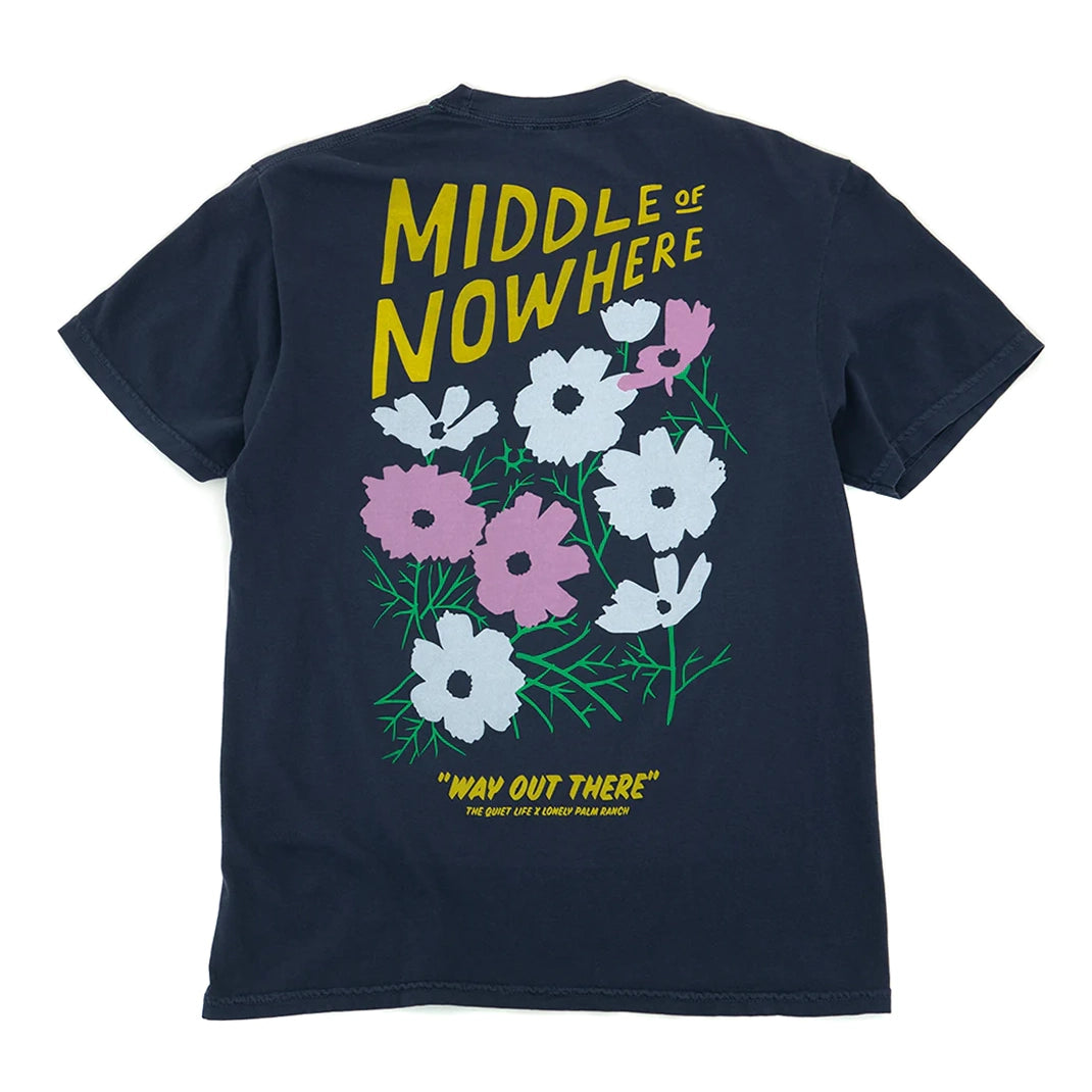 The Quiet Life Lonely Palm Ranch Middle of Nowhere Tee Pigment Dyed Navy tees The Quiet Life 