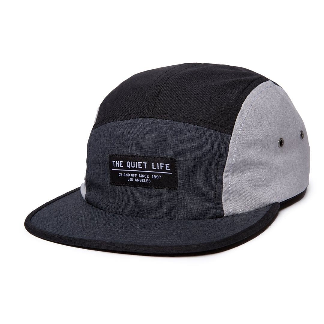 The Quiet Life Xanadu Color Blocked 5 Panel Hat Black/Grey Hats The Quiet Life 