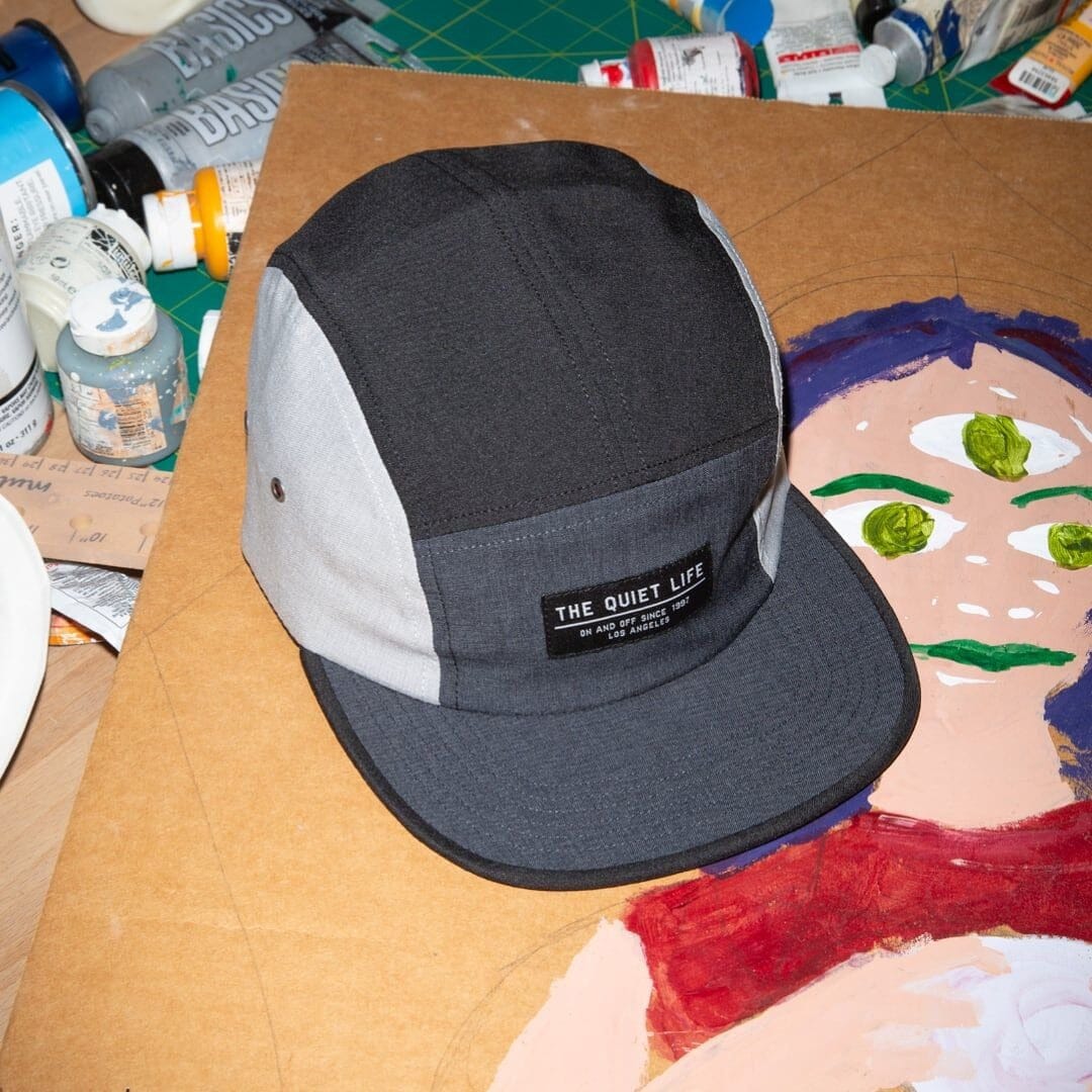 The Quiet Life Xanadu Color Blocked 5 Panel Hat Black/Grey Hats The Quiet Life 