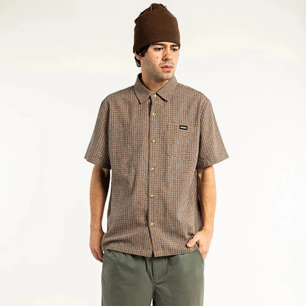 Theories Avignon Flannel Button Up Caramel shirts Theories 