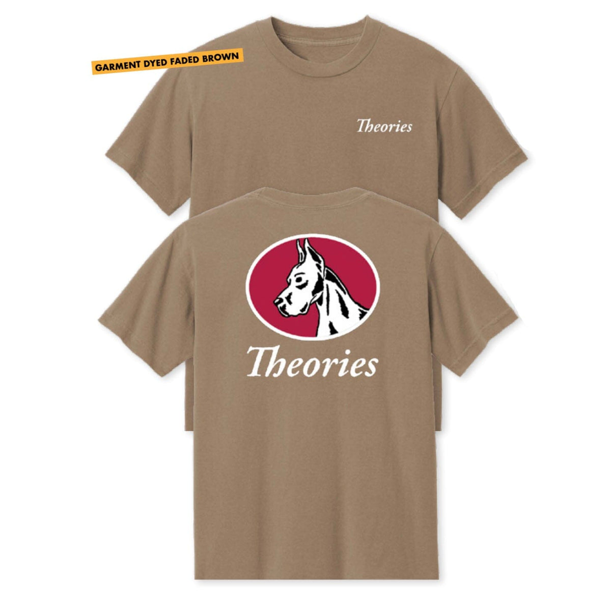 Theories Champ Tee Garment Dyed Faded Brown Tees Theories 