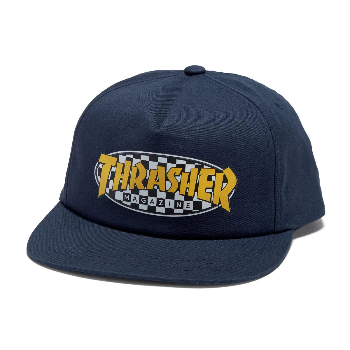 Thrasher Checkered Oval Snapback Hat Navy Hats Thrasher Magazine 