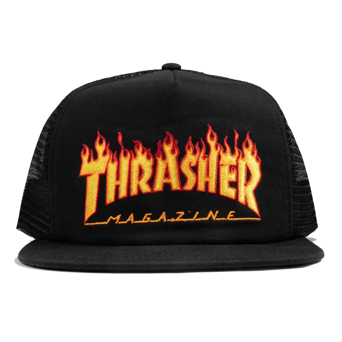 Thrasher Flame Trucker Hat Black hats Thrasher Magazine 