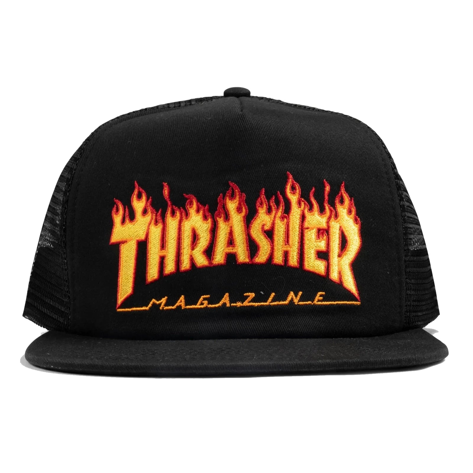 Thrasher Flame Trucker Hat Black hats Thrasher Magazine 