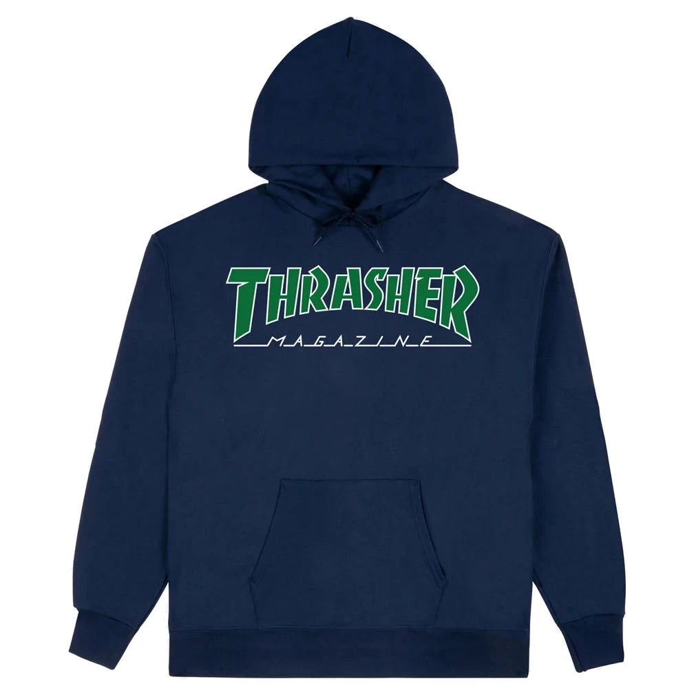 Thrasher Outlined Hoodie Navy/Green hoodies Thrasher Magazine 