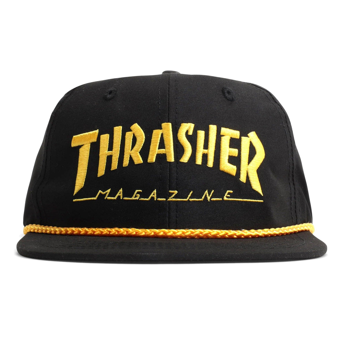 Thrasher Rope Snapback Hat Black/Yellow hats Thrasher Magazine 
