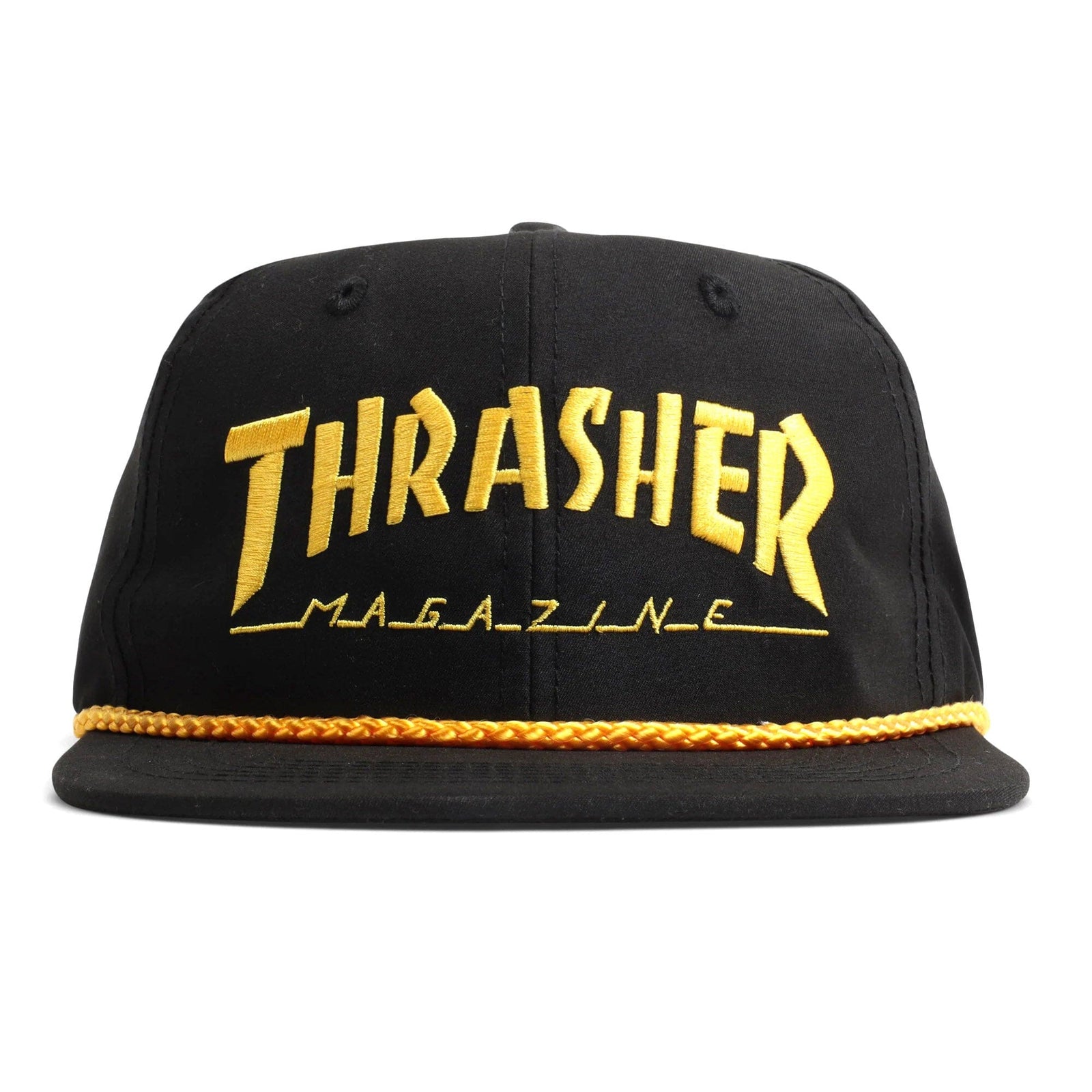 Thrasher Rope Snapback Hat Black/Yellow hats Thrasher Magazine 