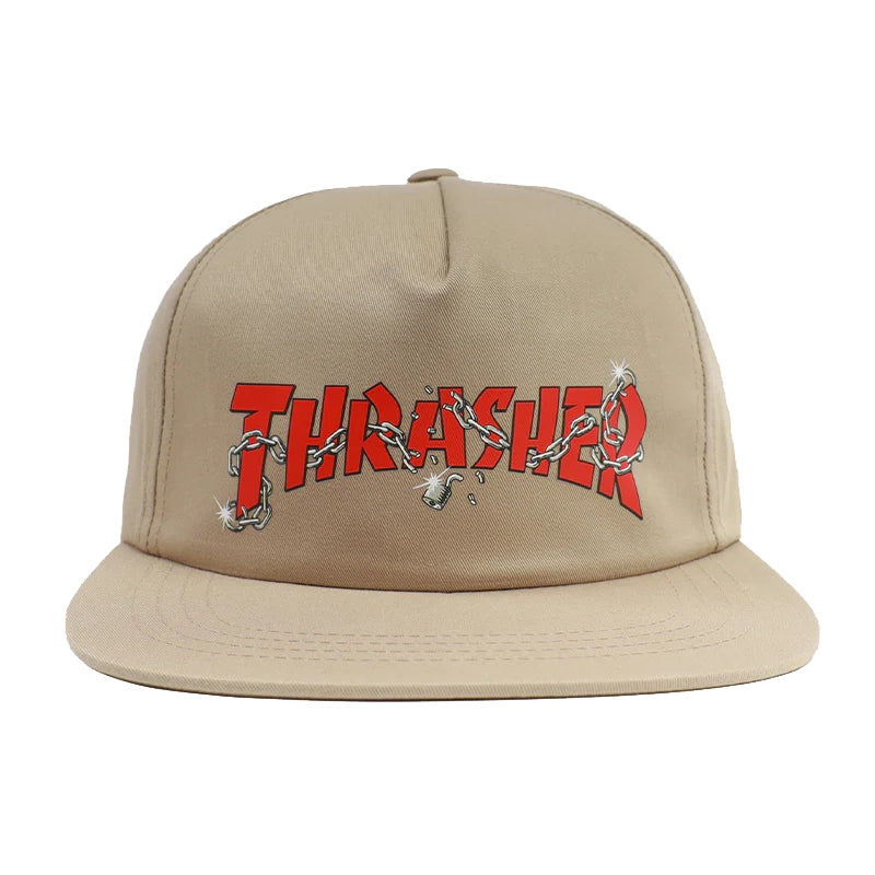 Thrasher Shepard Chains Snapback Hat Khaki hats Thrasher Magazine 