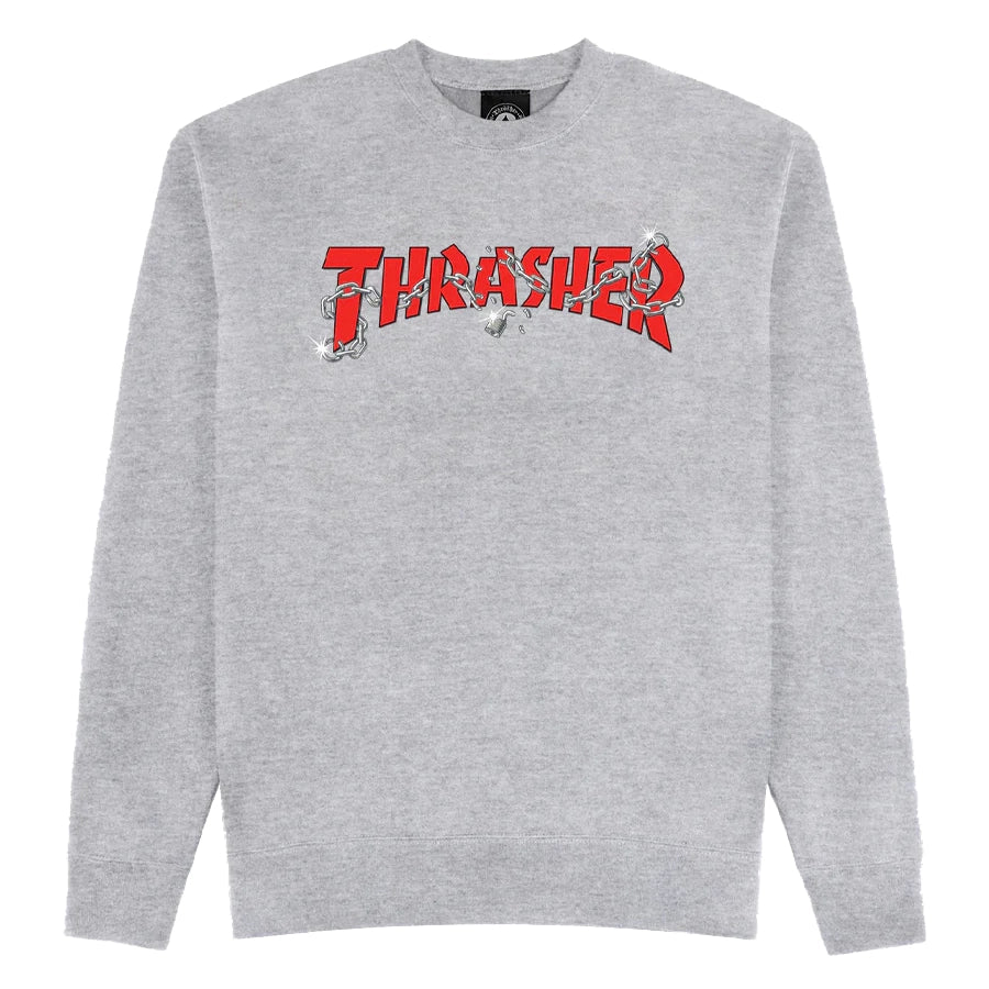 Thrasher Shepard Chins Crewneck Sweatshirt Sport Grey crewnecks Thrasher Magazine 