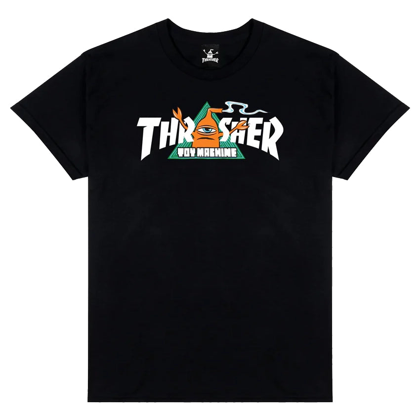 Thrasher x Toy Machine Vortex Tee Black Tees Thrasher Magazine 