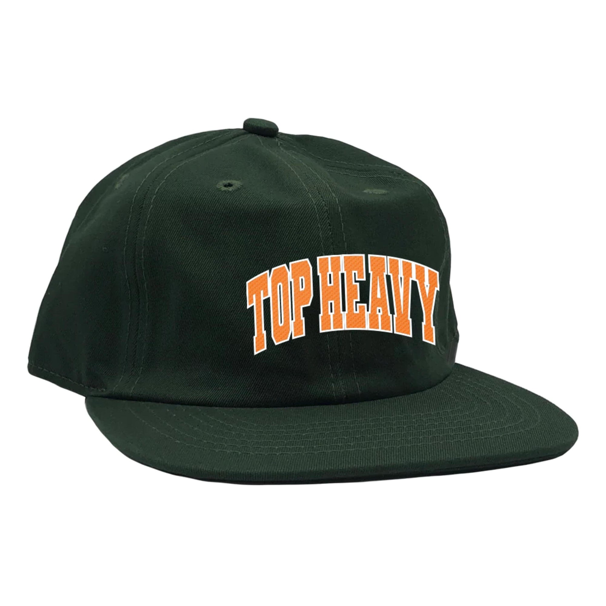 Top Heavy College 6 Panel Snapback Hat Forest hats Top Heavy Entertainment 