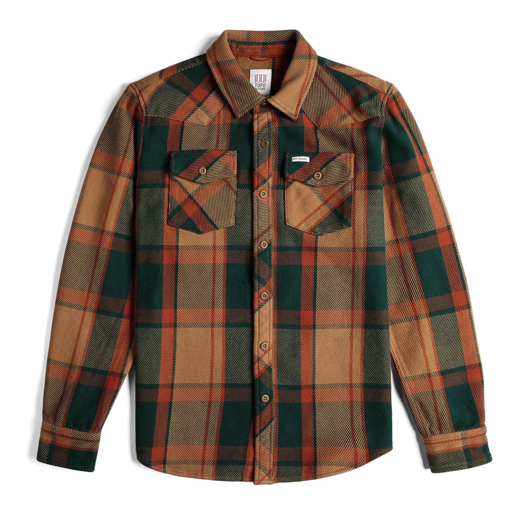Topo Designs Mountain Shirt Heavyweight Khaki Multi Plaid shirts Topo Designs 