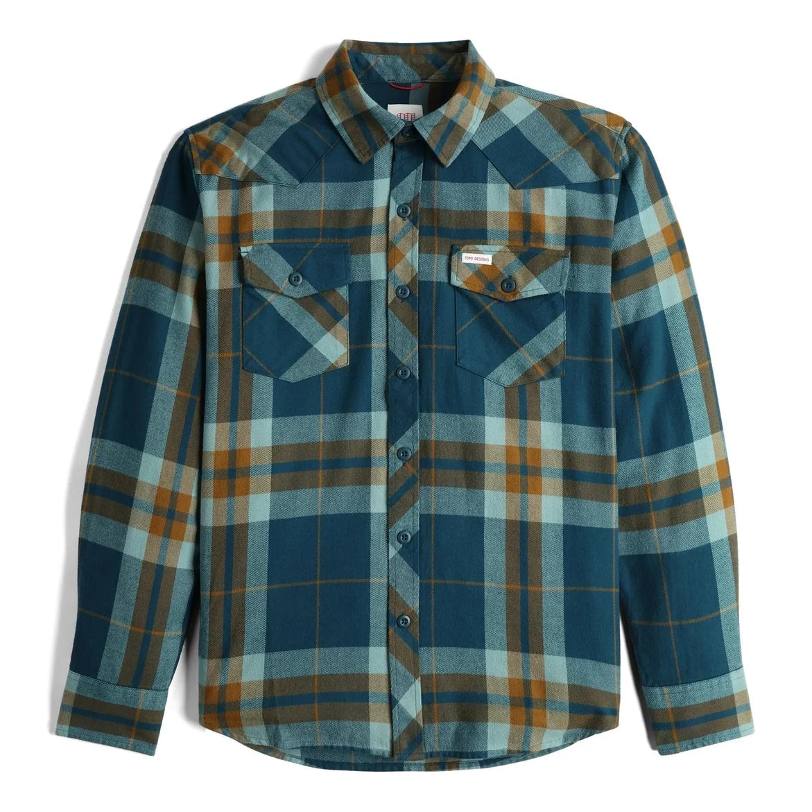 Topo Designs Mountain Shirt Pond Blue/Khaki Multi Plaid shirts Topo Designs 