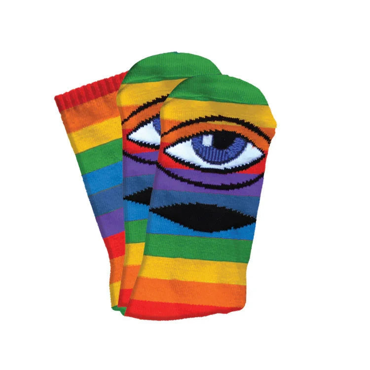 Toy Machine Sect Eye Rainbow Sock Multi Socks Toy Machine 