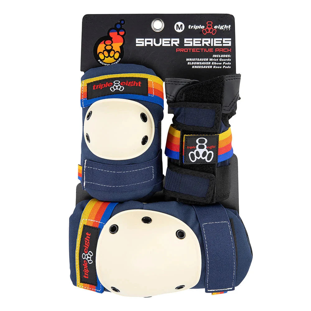 Triple 8 Saver Pad Set Pacific Beach Navy (Various Sizes) safety gear Triple 8 