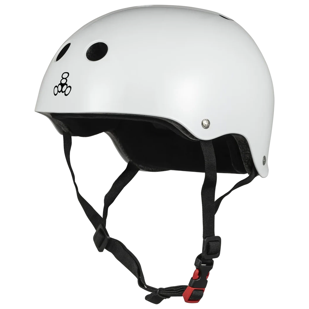 Triple 8 The Certified Sweatsaver Helmet Glossy White safety gear Triple 8 