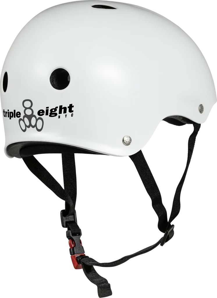Triple 8 The Certified Sweatsaver Helmet Glossy White safety gear Triple 8 