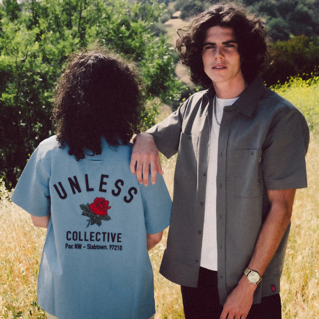 Unless Collective Embroidered Work Short China Blue shirts Unless Collective 