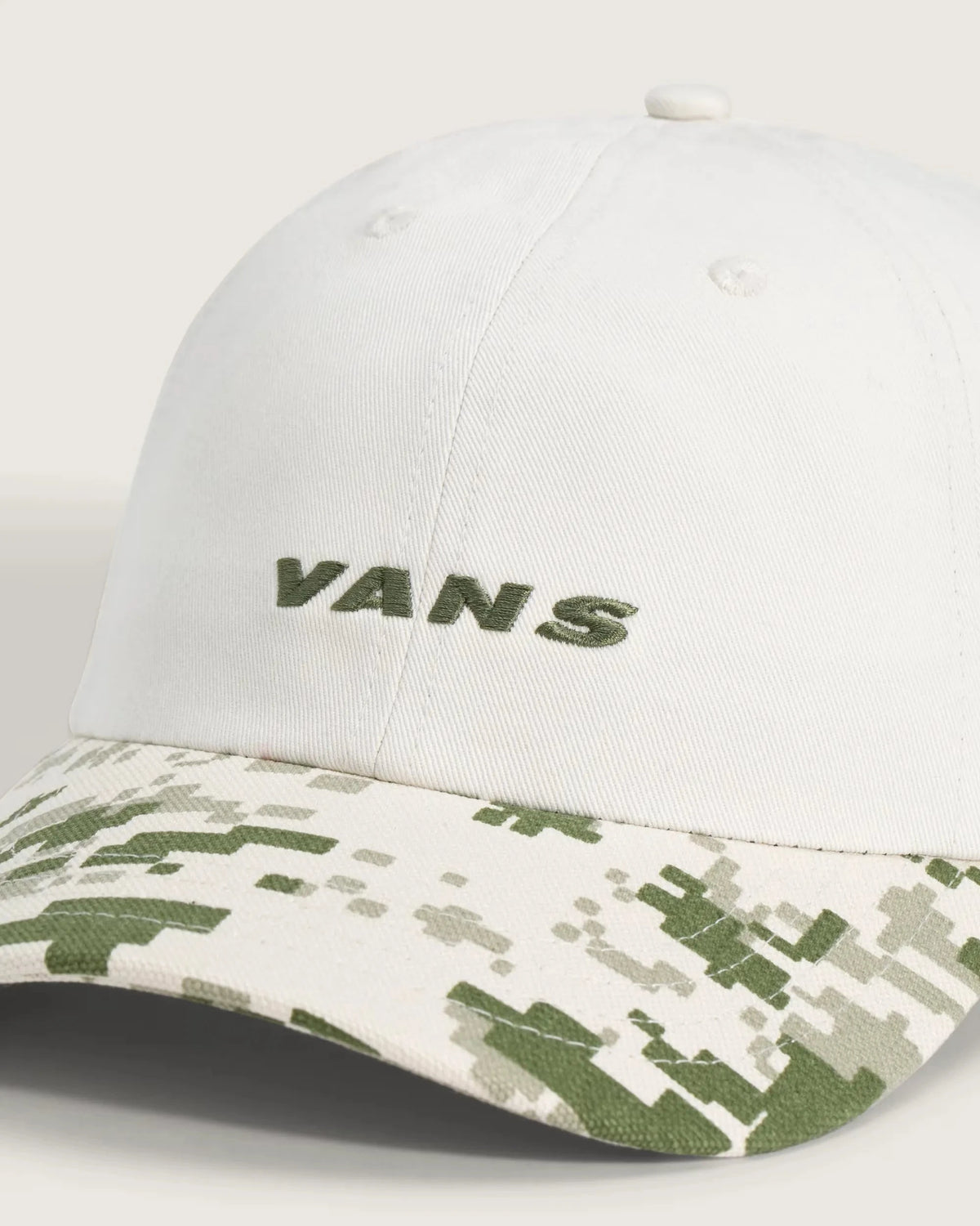 Vans Check Side Curved Bill Jockey Hat Neutral Olive/Marhsmallow hats Vans 