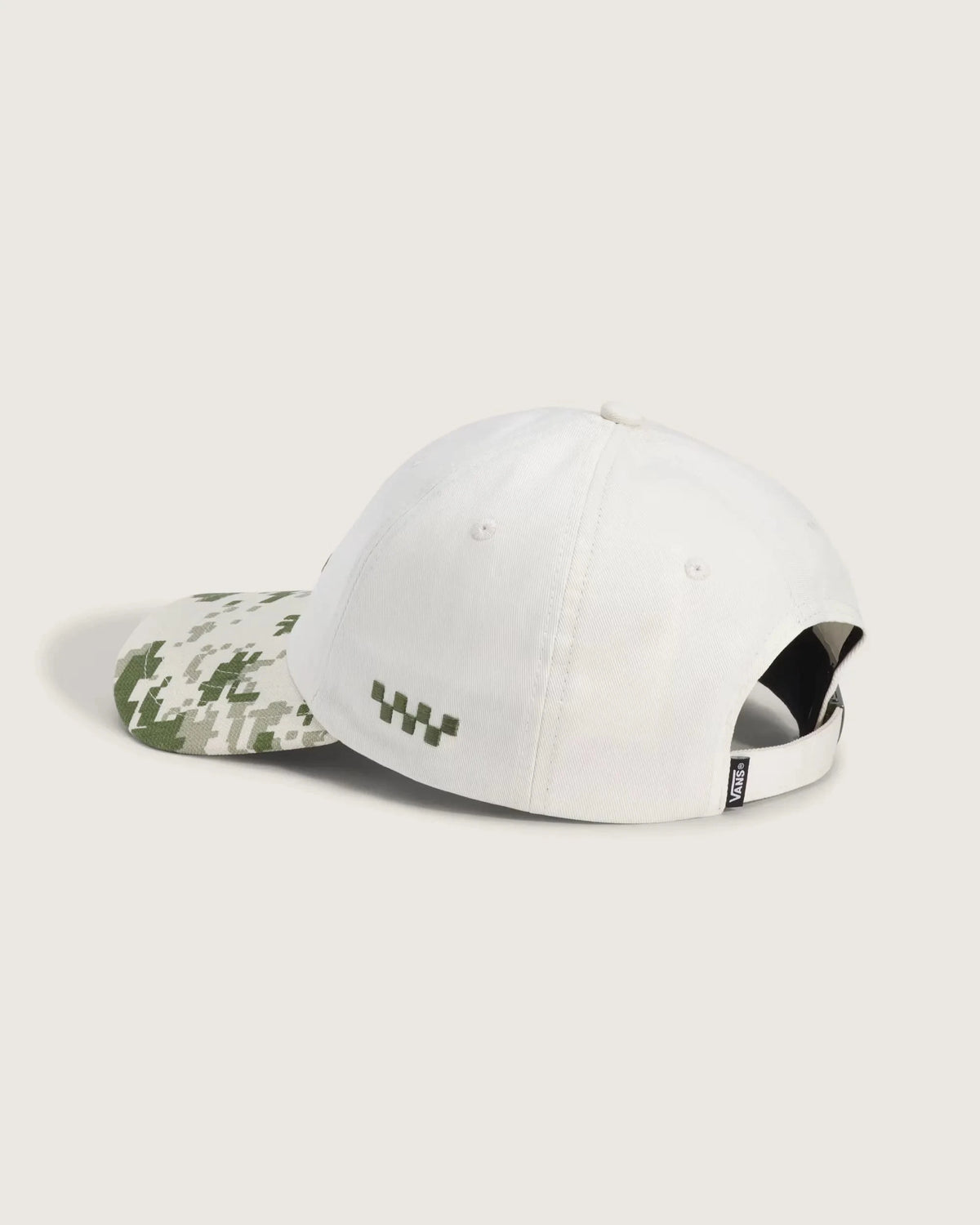 Vans Check Side Curved Bill Jockey Hat Neutral Olive/Marhsmallow hats Vans 