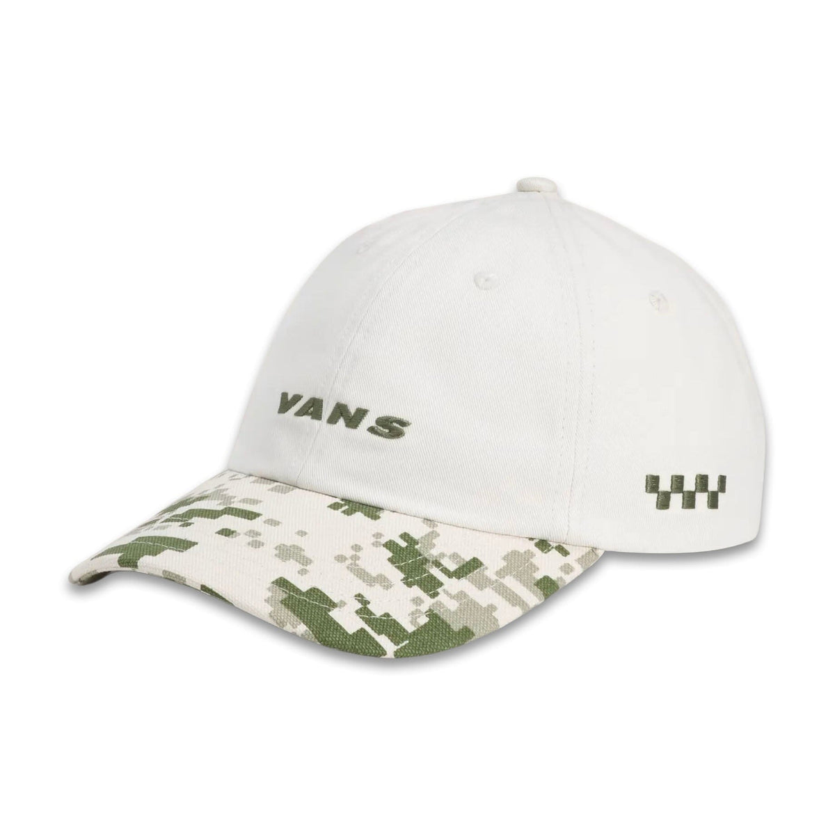 Vans Check Side Curved Bill Jockey Hat Neutral Olive/Marhsmallow hats Vans 