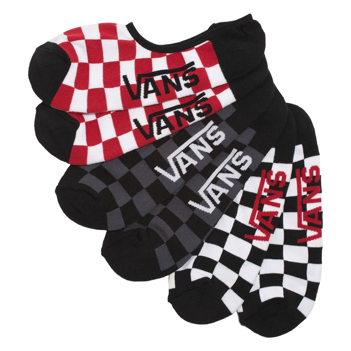 Vans Classic No Show Sock 3 Pack White/Black/Checker 9.5-13 Socks Vans 