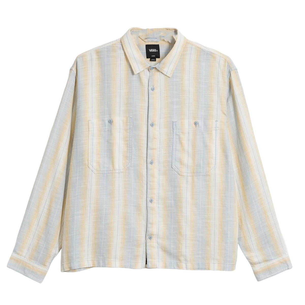 Vans Larkspur Lightweight Stripe Button Up Soft Slate shirts Vans 