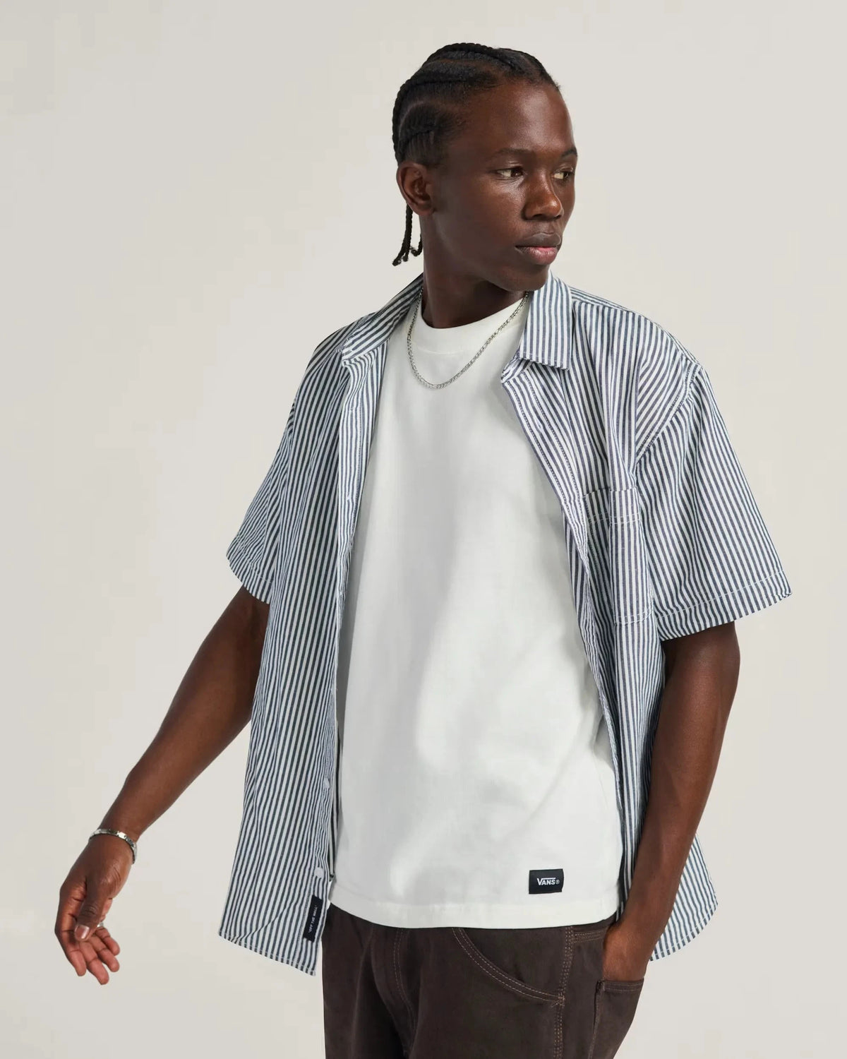 Vans Lawson Stripe Woven White/Dress Blues shirts Vans 