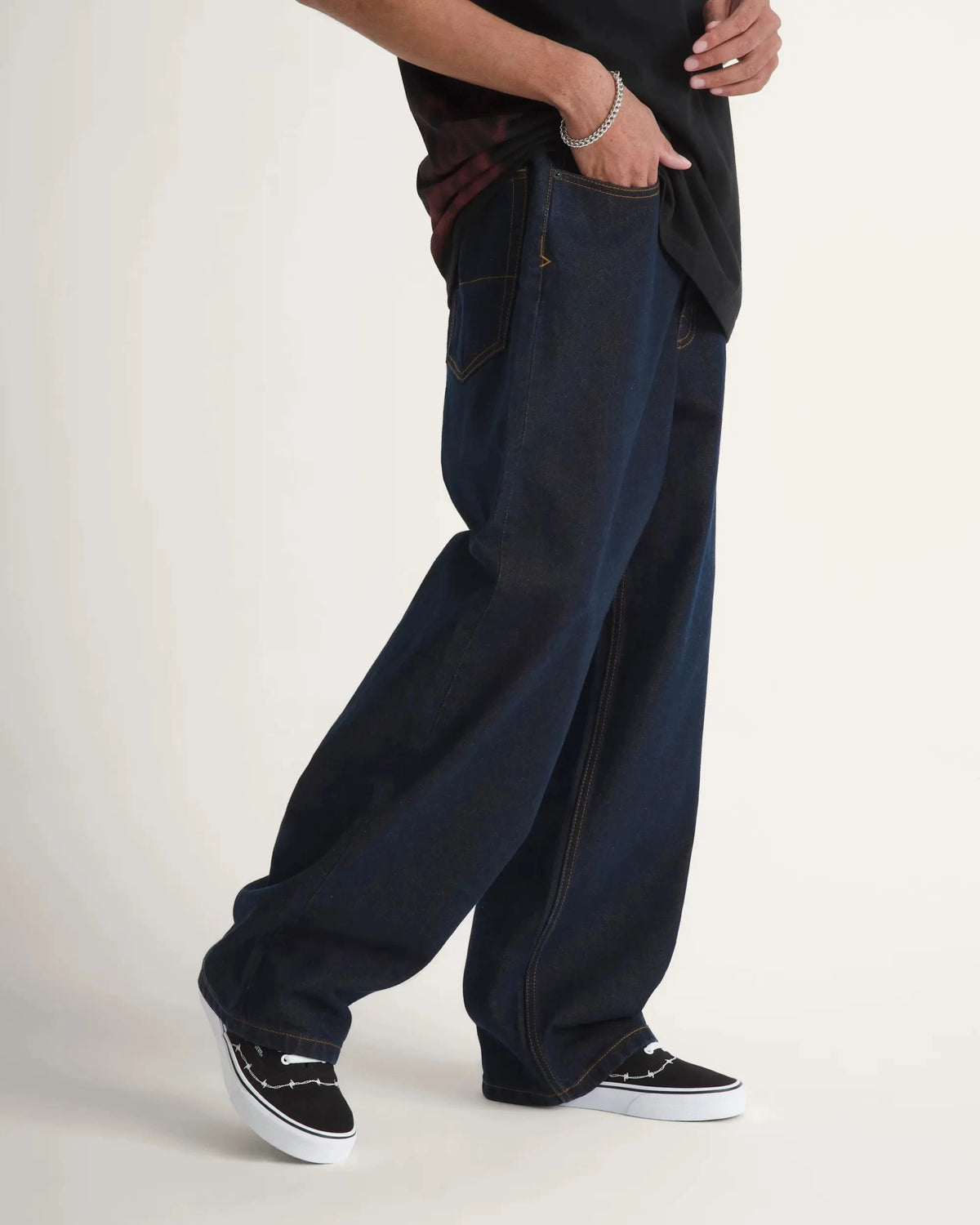 Vans LX Check 5 Loose Denim Pants Dark Rinse Pants Vans 