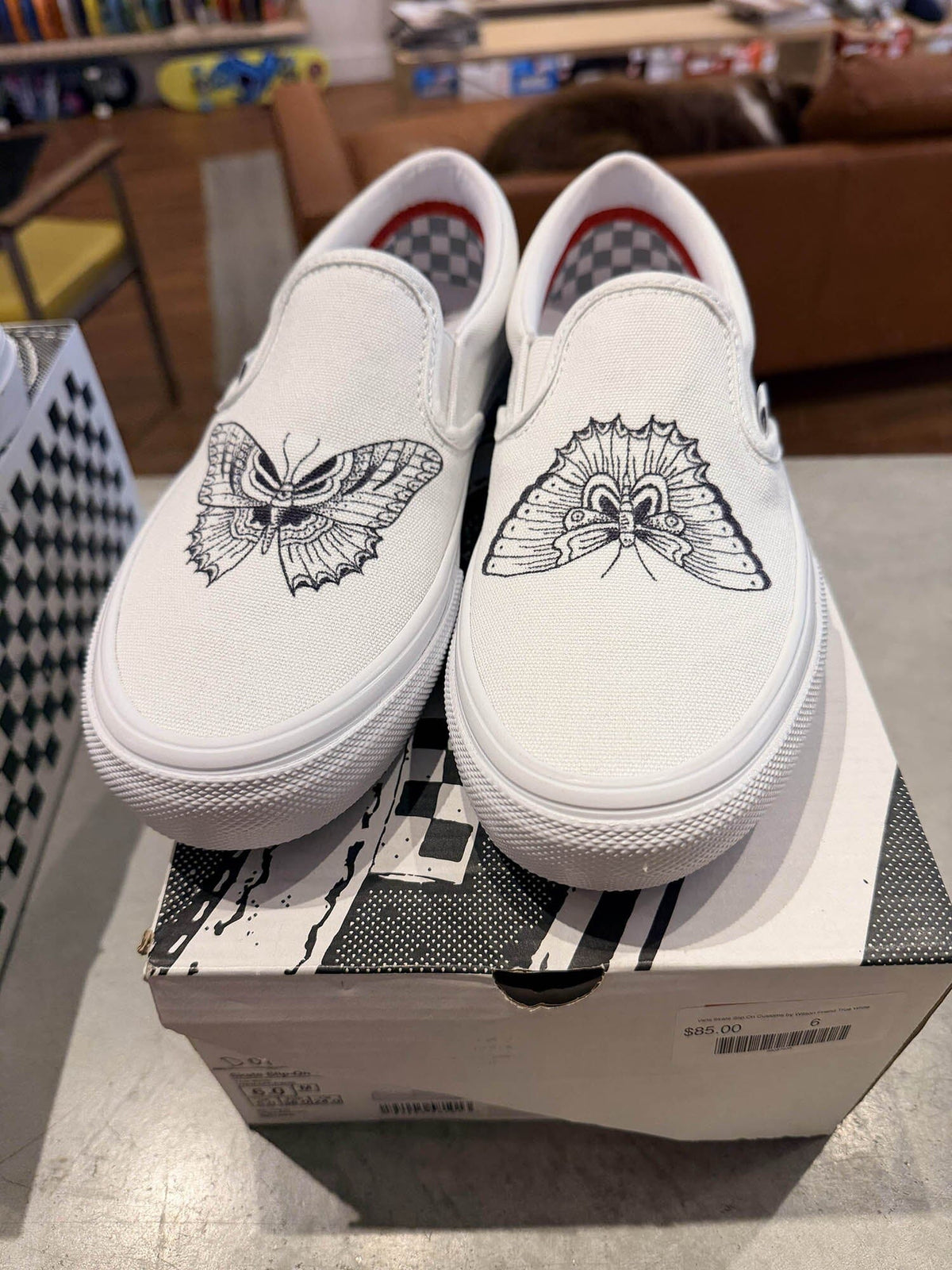 Vans Skate Slip On Customs by Wilson Friend True White footwear Vans 6 