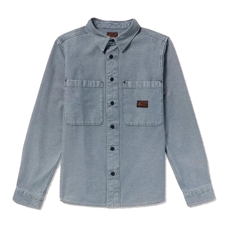 Volcom Levelstone L/S Workwear Shirt Blue Wash shirts Volcom 
