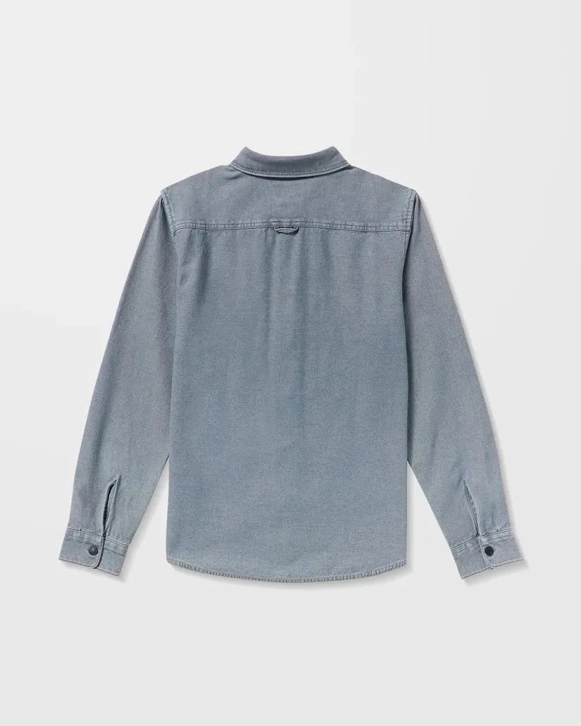 Volcom Levelstone L/S Workwear Shirt Blue Wash shirts Volcom 