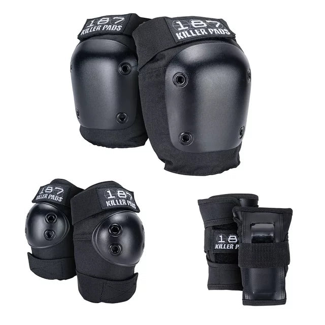 187 Killer Pads Six Pack Pad Set Black (Various Sizing) safety gear 187 Killer Pads 