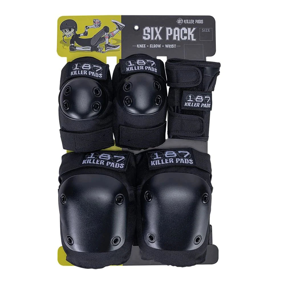 187 Killer Pads Six Pack Pad Set Black (Various Sizing) safety gear 187 Killer Pads 