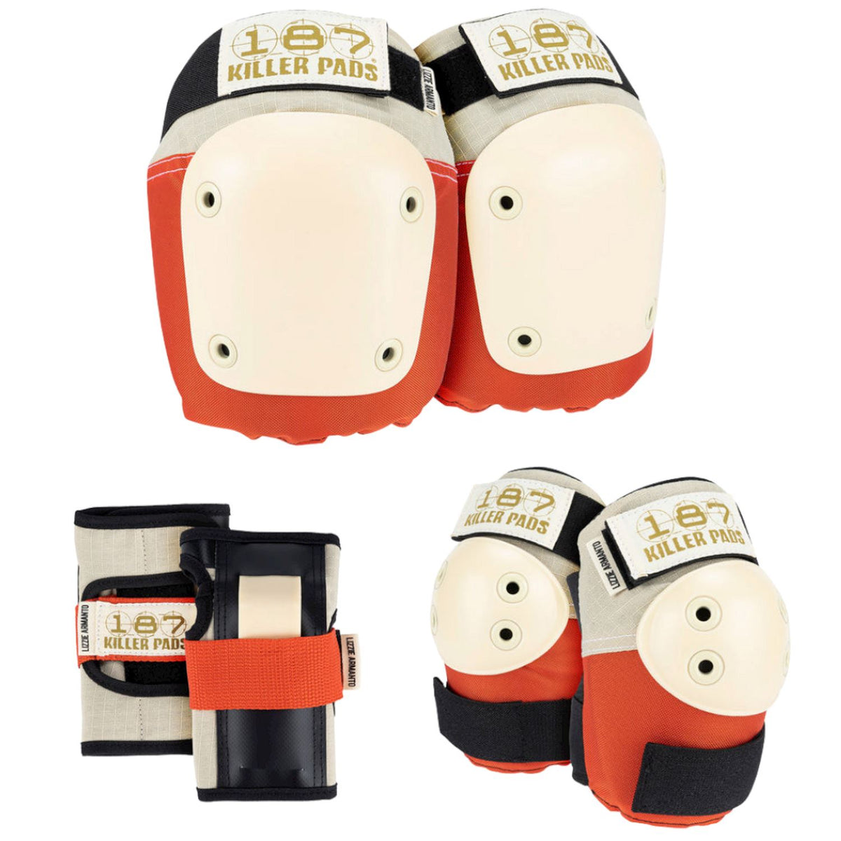 187 Killer Pads Six Pack Pad Set Lizzie Orange safety gear 187 Killer Pads 