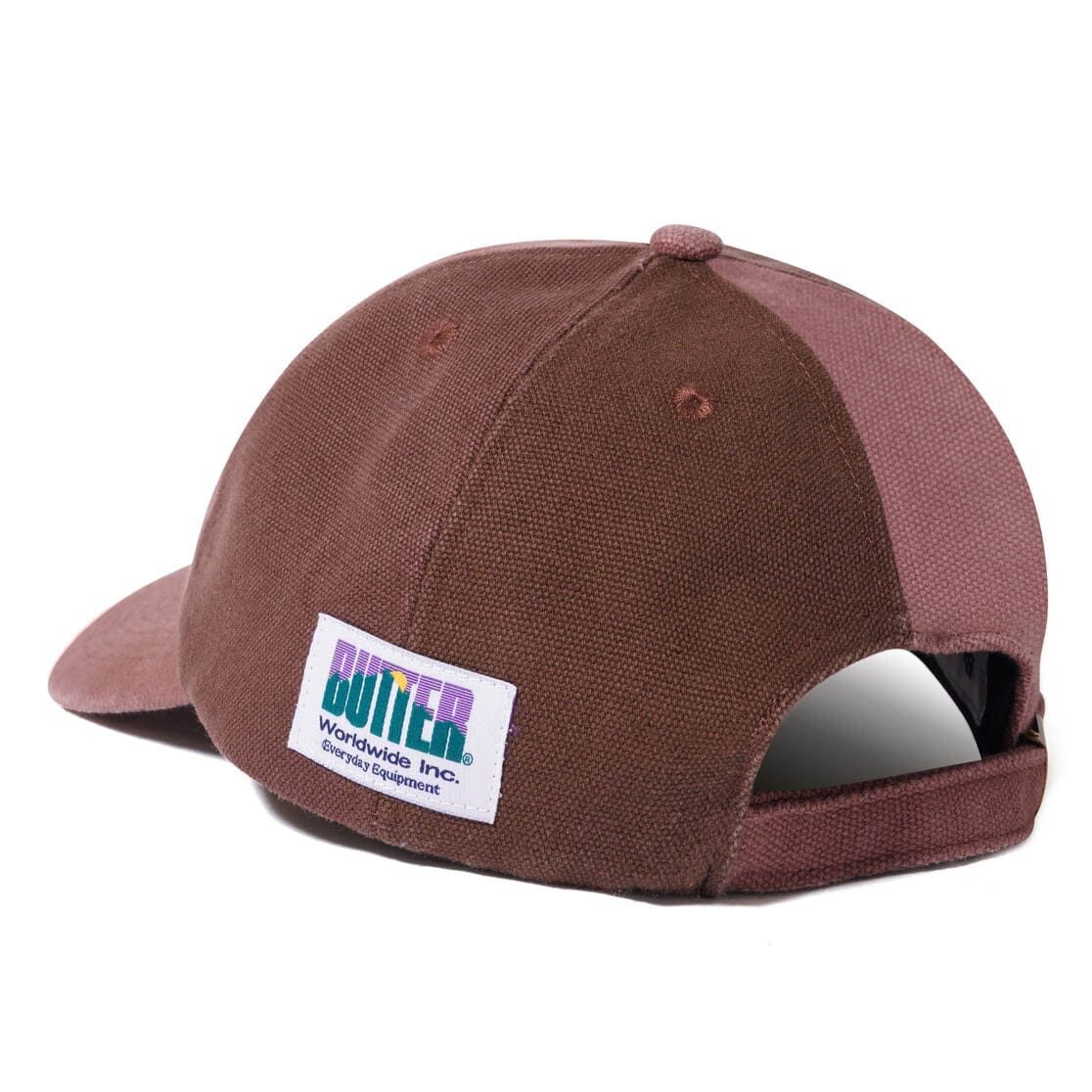 Butter Goods Canvas Patchwork 6 Panel Cap Washed Burgundy