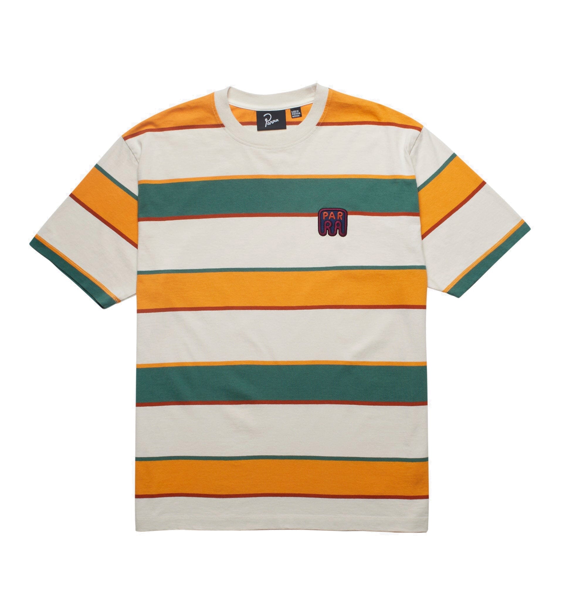 by Parra Fast Food Logo Striped Tee Burned Yellow tees by Parra 