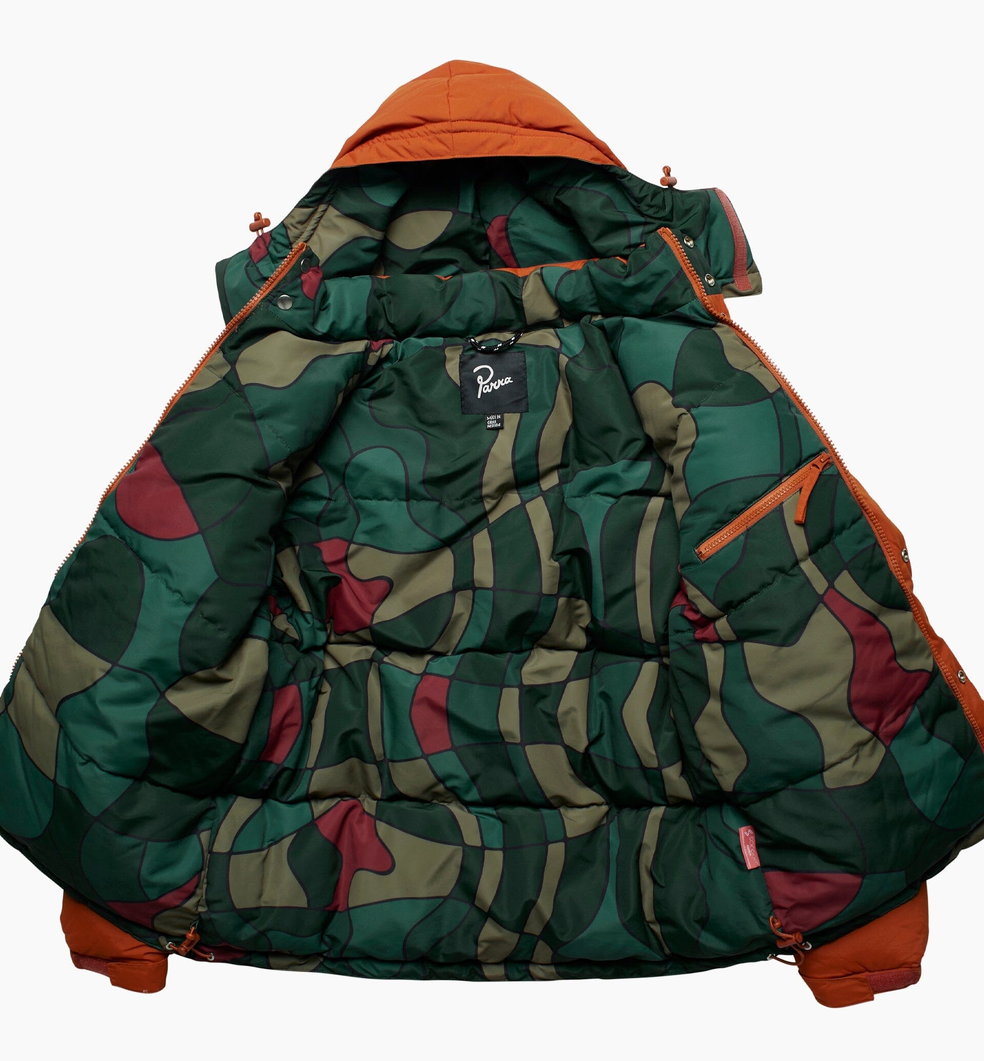 by Parra Trees in Wind Puffer Jacket Sienna Orange - Coureur Goods