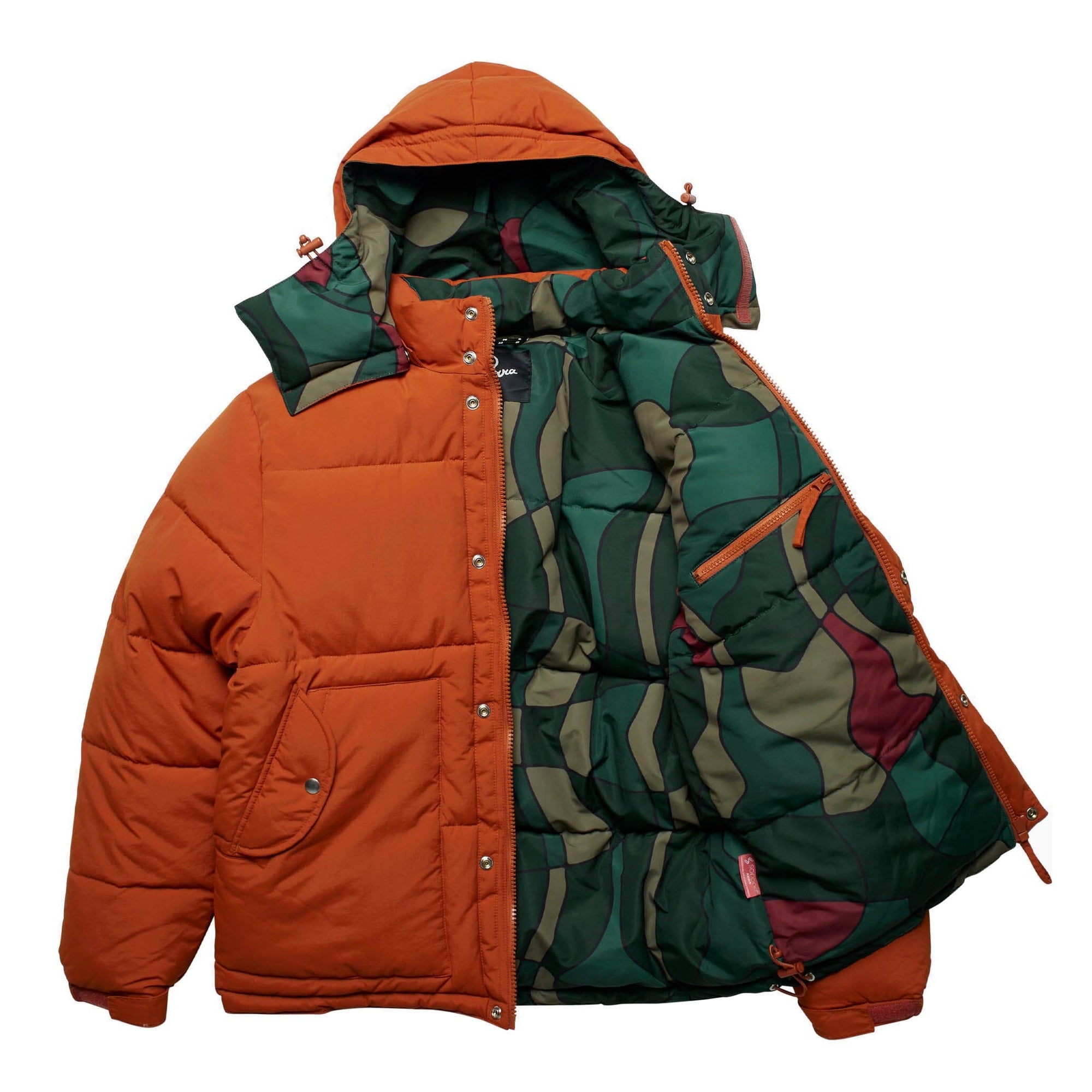 by Parra Trees in Wind Puffer Jacket Sienna Orange jackets by Parra 