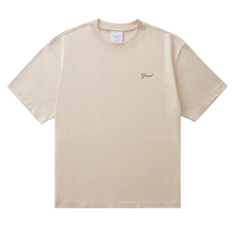 Grand Collection Script Tee Cream tees Grand Collection 