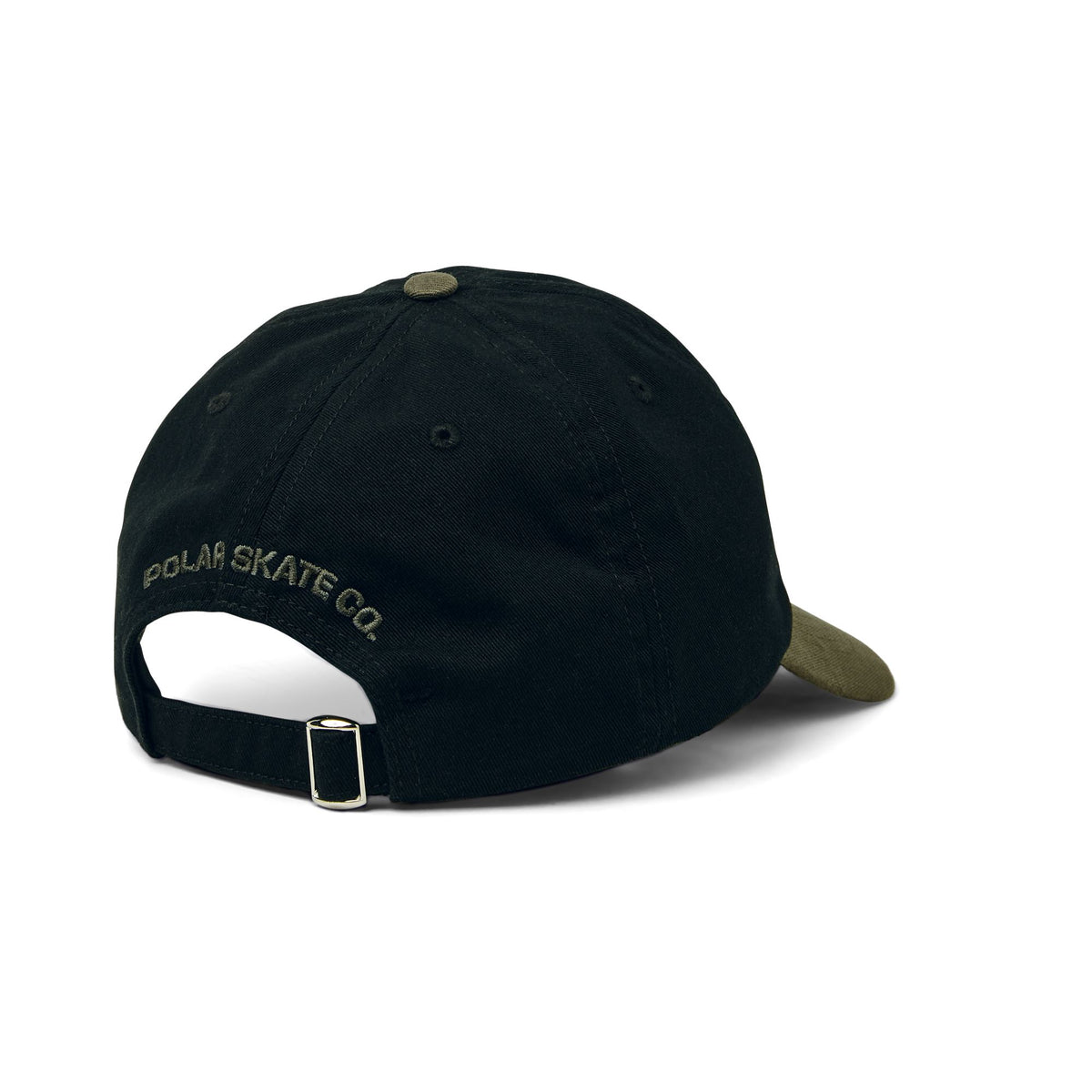 Polar Duo Stroke Logo Cap Black/Army Green Hats Polar Skate Co 