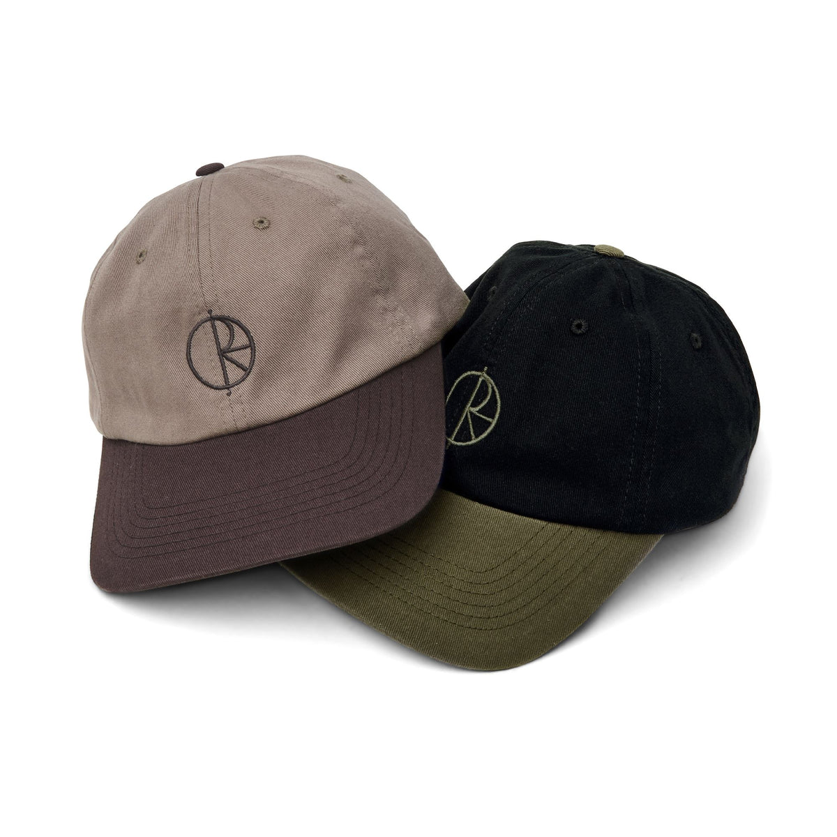 Polar Duo Stroke Logo Cap Black/Army Green Hats Polar Skate Co 