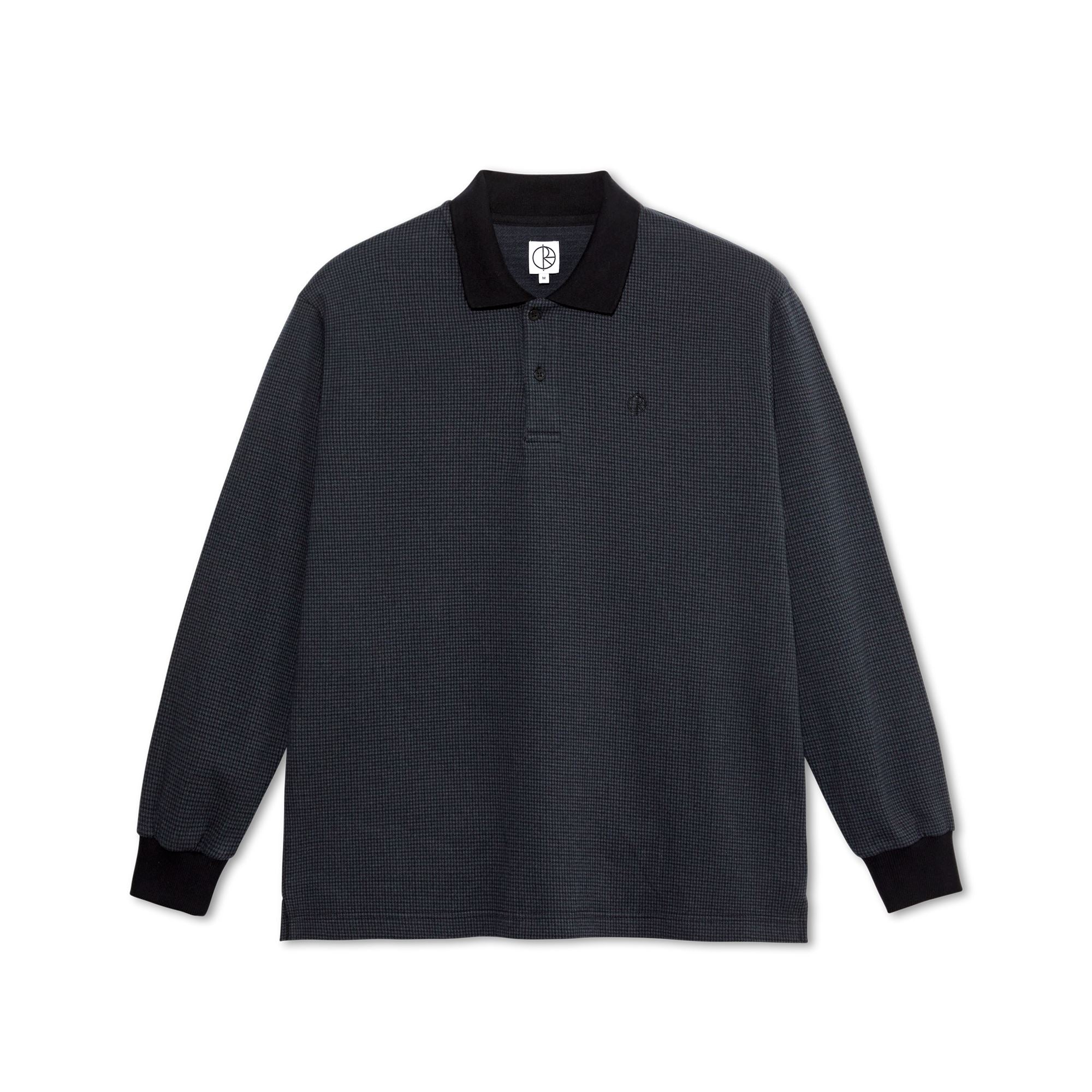 Polar L/S Polo Shirt Houndstooth Black/Grey shirts Polar Skate Co 