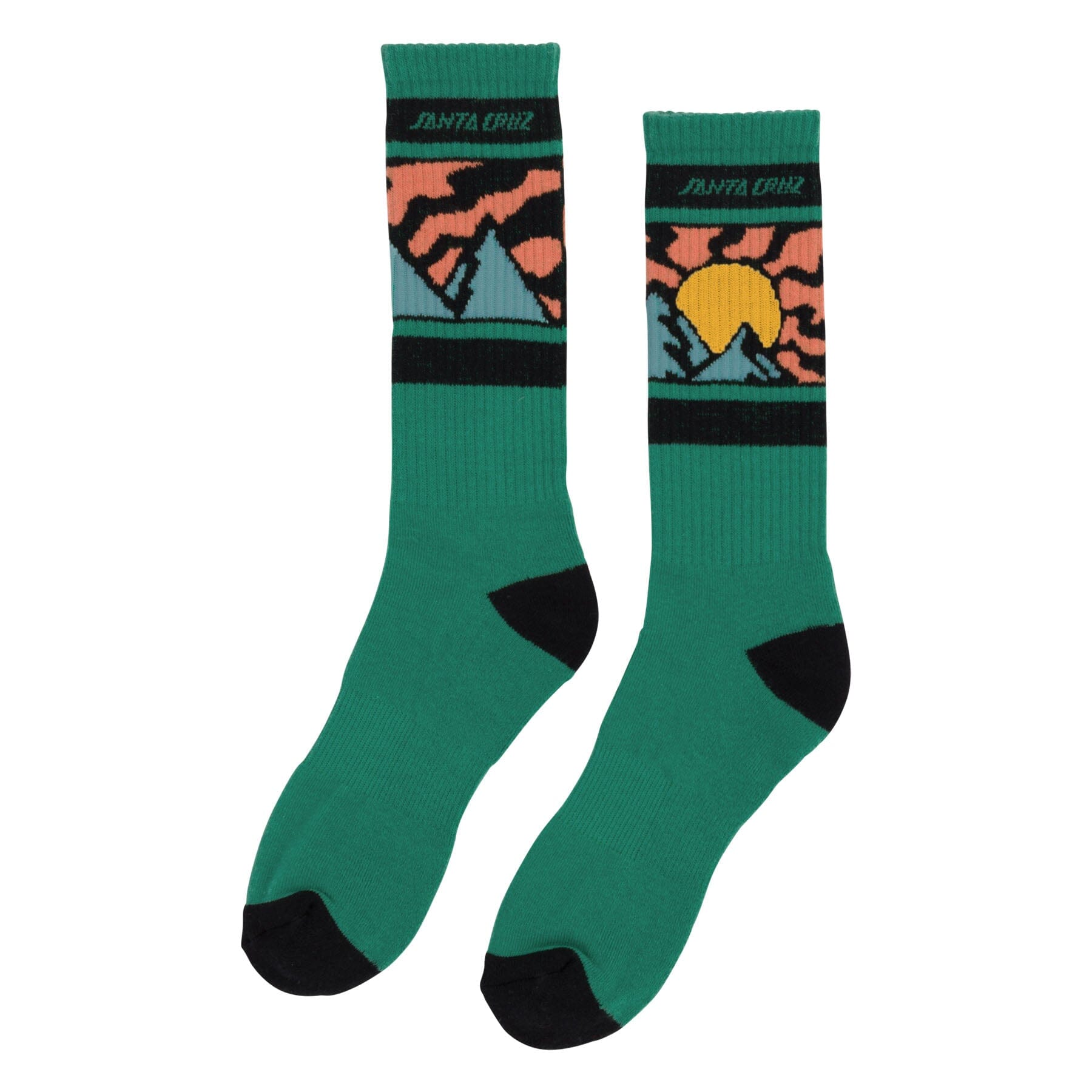 Santa Cruz Vista Strip Mid Crew Socks Alpine Green socks Santa Cruz 