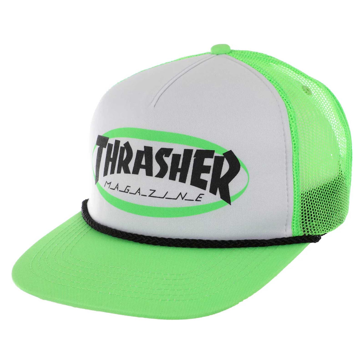 Thrasher Ellipse Mag Logo Trucker Hat Green hats Thrasher Magazine 
