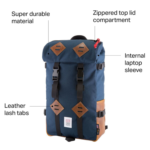 Topo Designs Klettersack Leather Charcoal/Leather - Coureur Goods