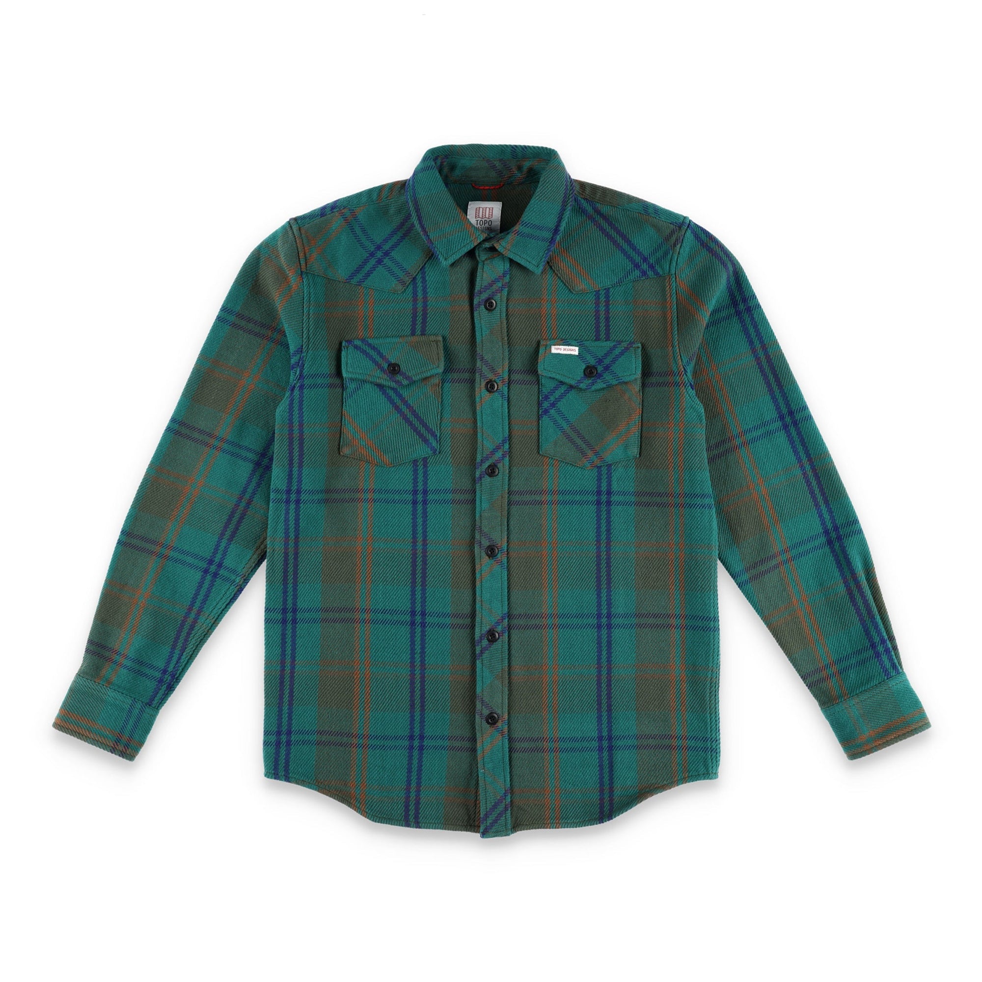 Topo Designs Mountain Shirt Heavyweight Green/Earth Plaid shirts Topo Designs 